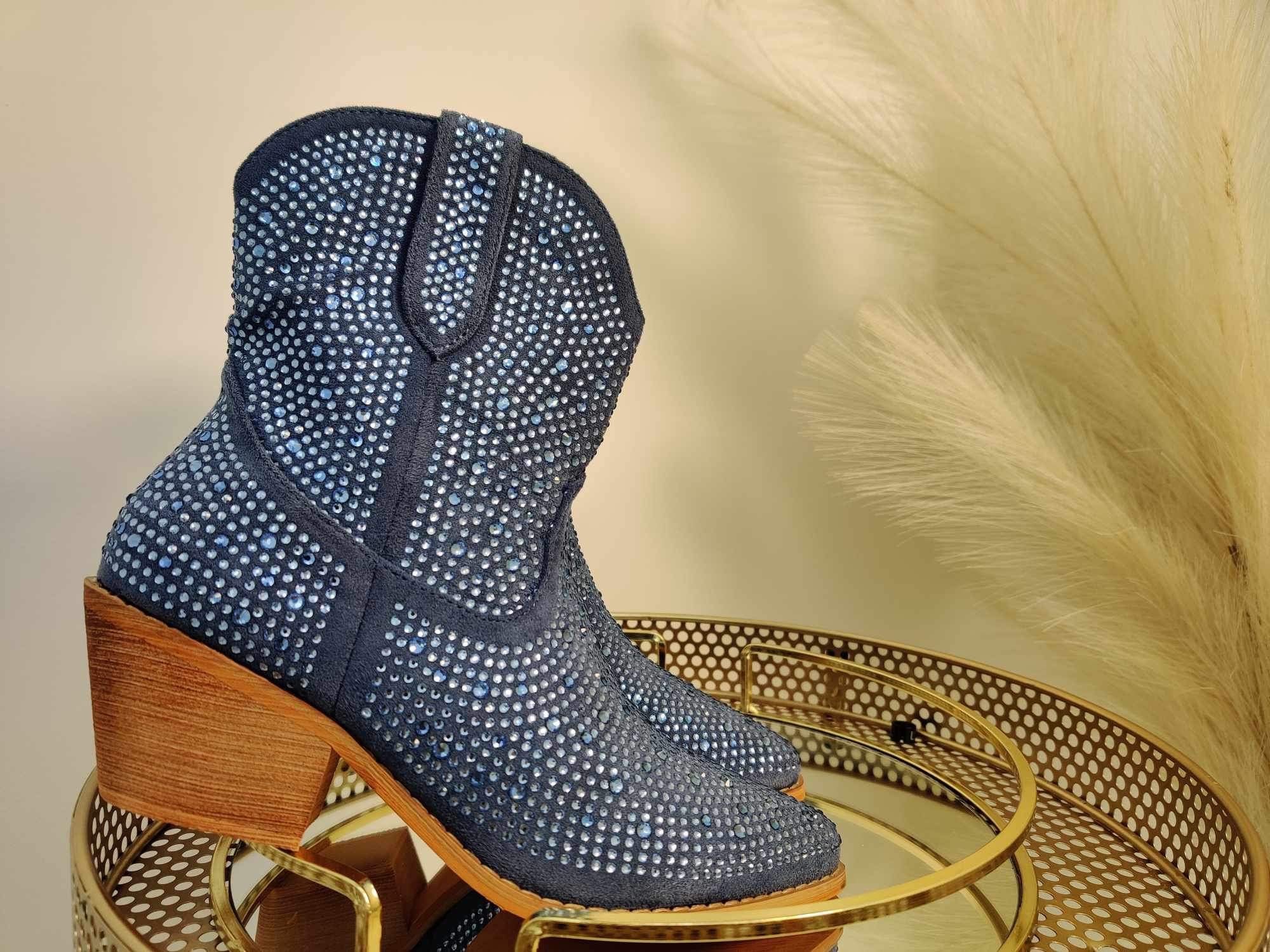 Nashville Crystal Boots - Blue