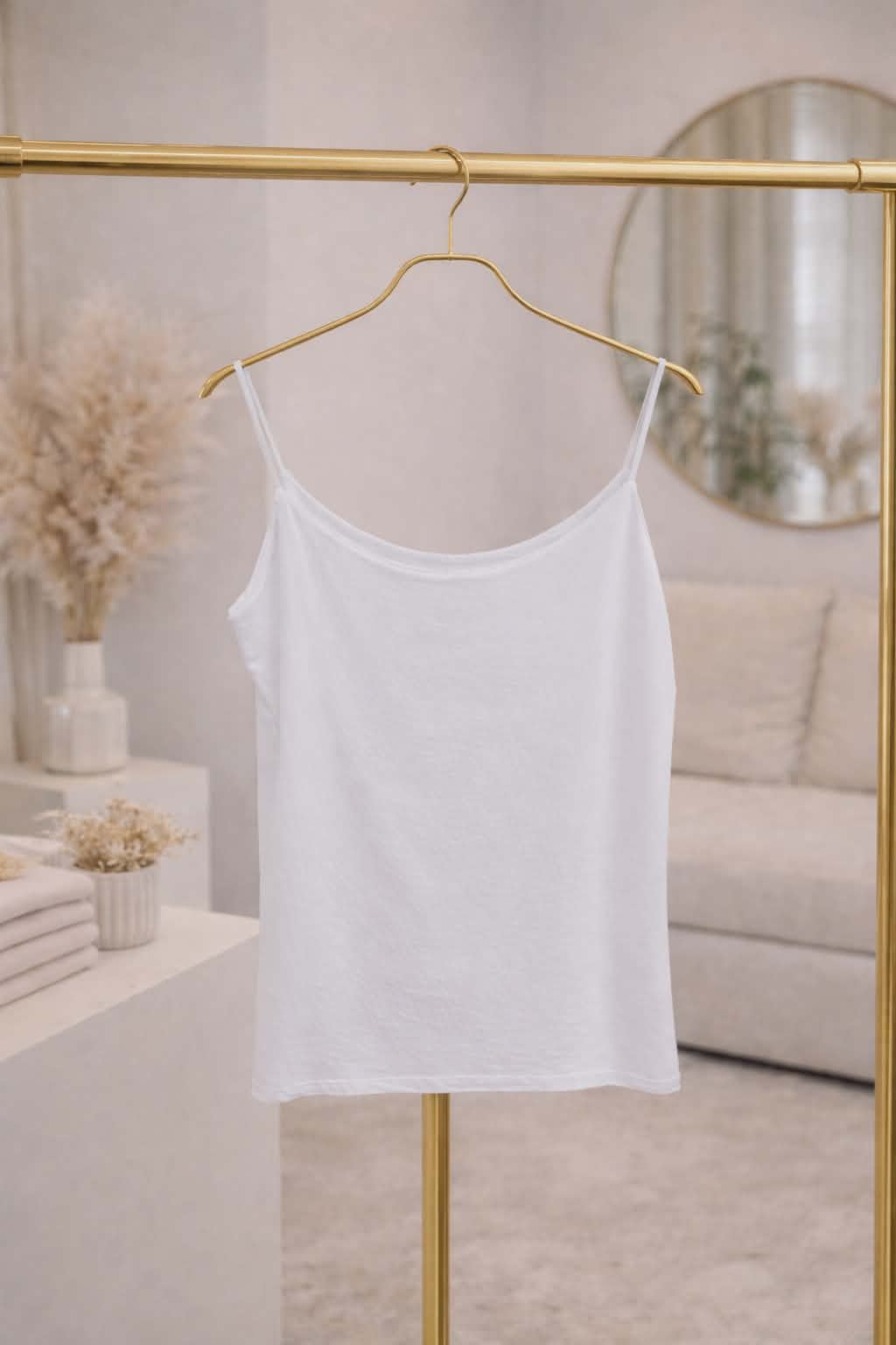Strappy Double Layered Vest Top - White (One Size, fits up to Size 16)
