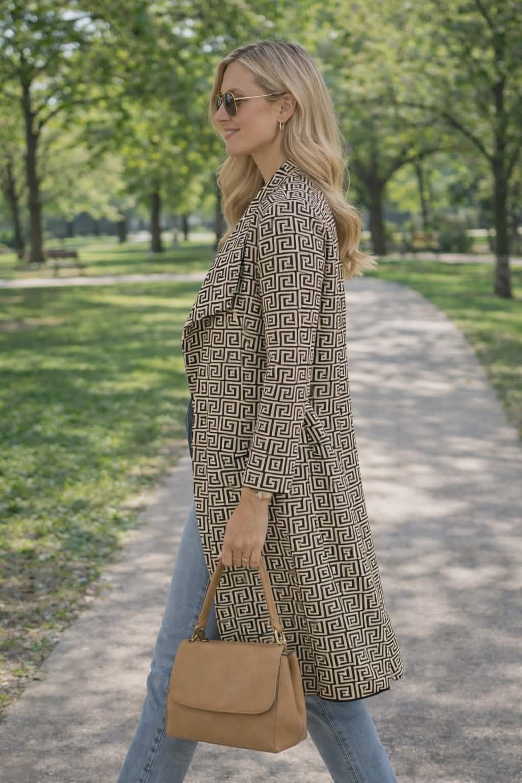 Geo Luxe Coatigan - Monochrome or Stone (ONE SIZE)