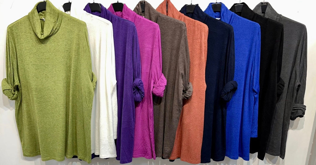 Kensington Brushed Soft Fine Knit Roll Neck Jumper - choose your colour