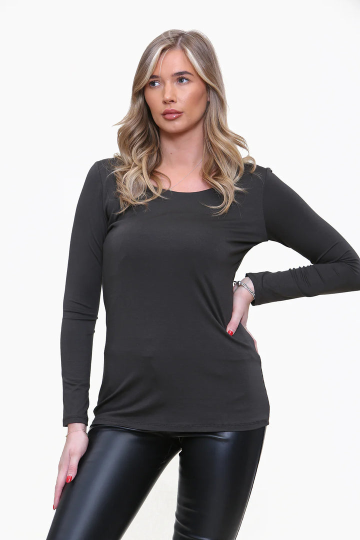Double Layered Long Sleeve Tops - (choose your Colour) - One Size
