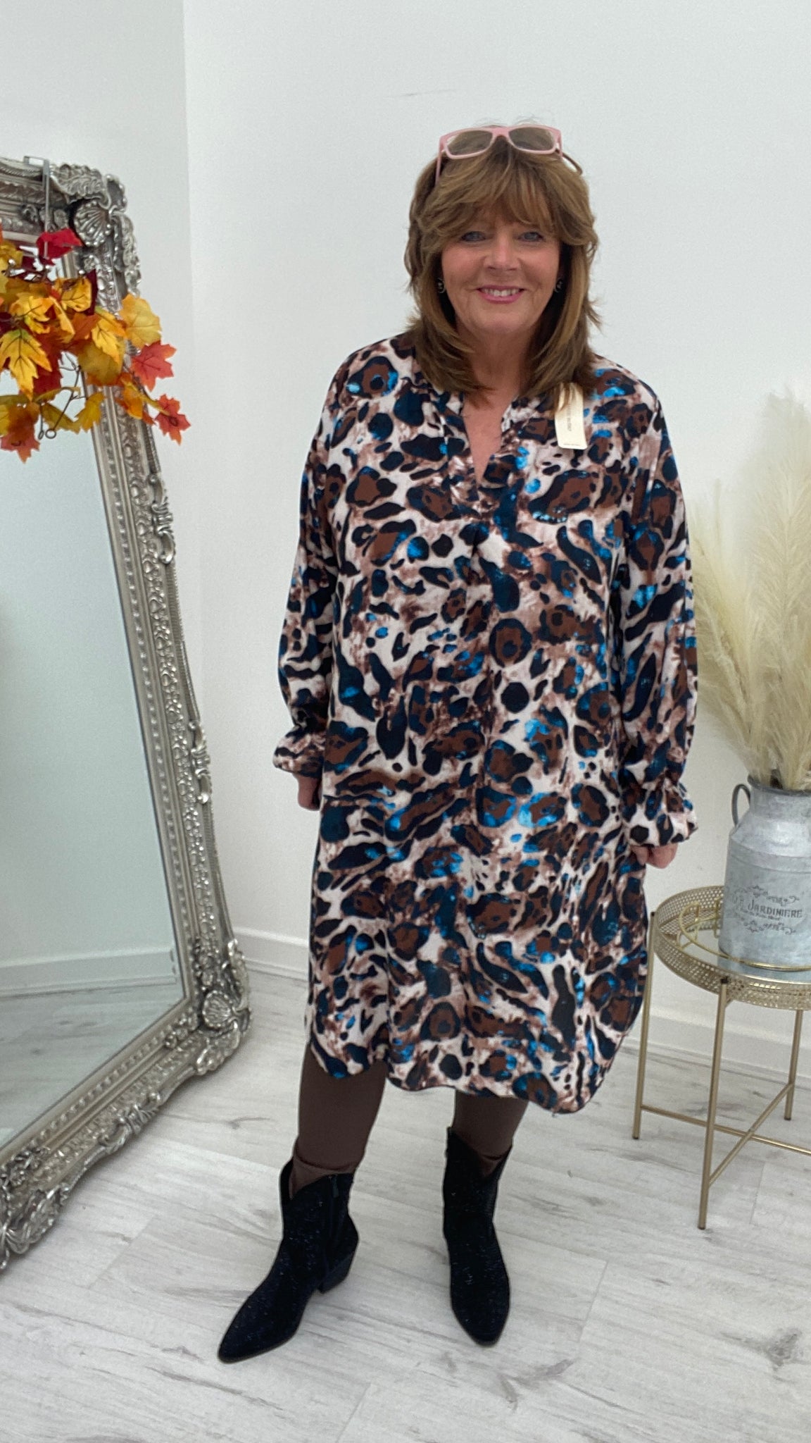 Leopard Print Tunic/Dress (Curvy Size) - choose your colour