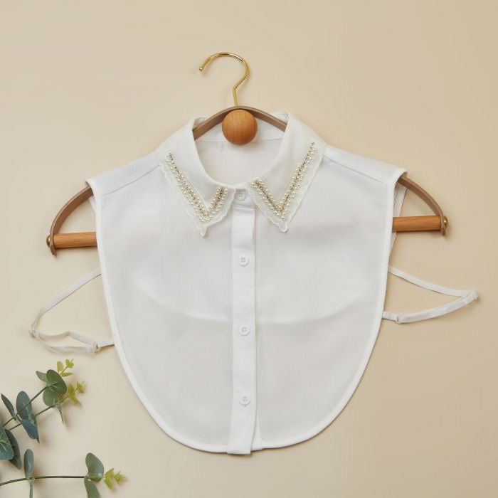 Detachable Shirt Collar - Pearls & Crystals