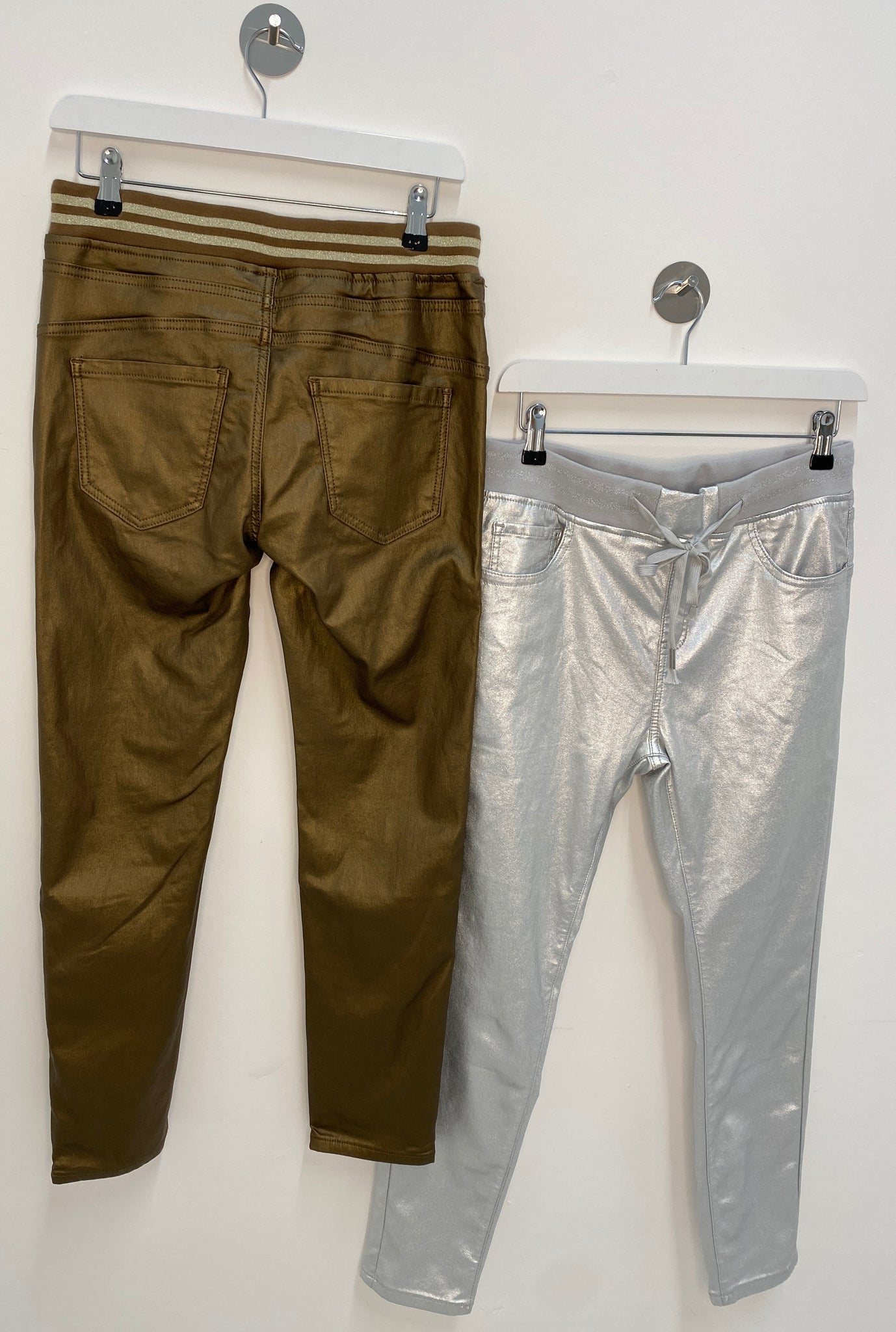 Zac & Zoe Pleather Jeans - Silver (all Sizes)