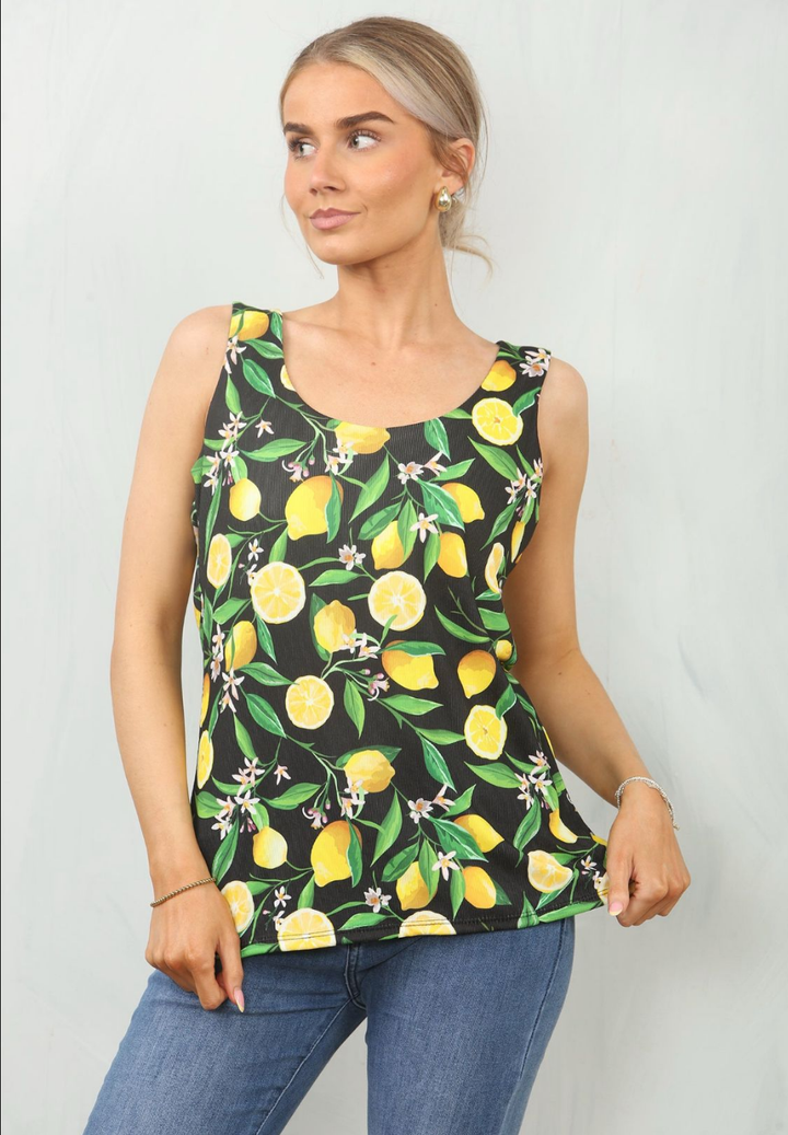 Santorini Lemons Double Layered Vest Top - (choose your Colour)