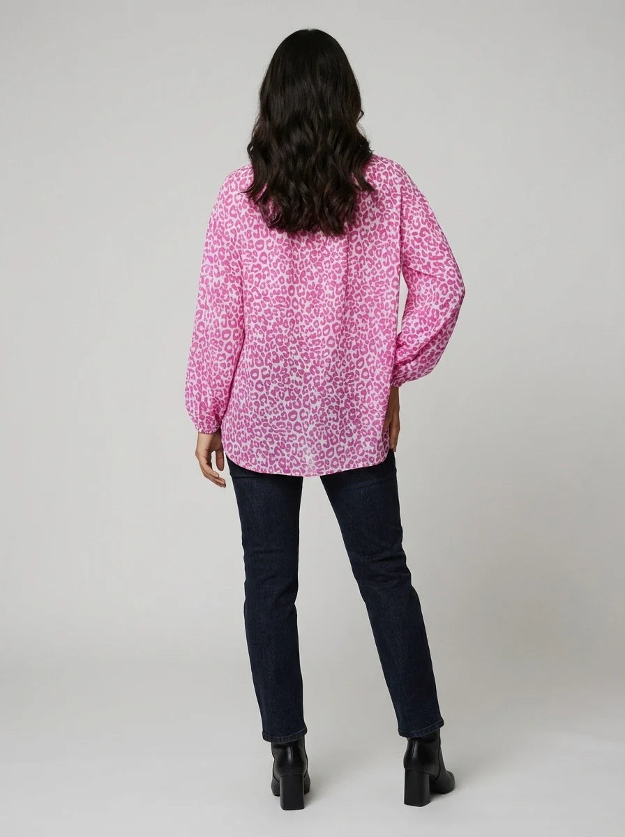 Pippa Pin Stripe Oversized Shirt - Hot Pink (One Size/Curvy, fitting from Size 12 up to Size 18) (Copy)