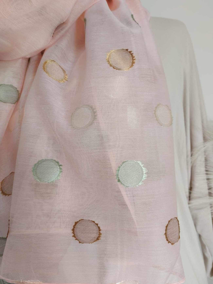 Silk Semi Sheer Polka Dot Scarf - choose your colour