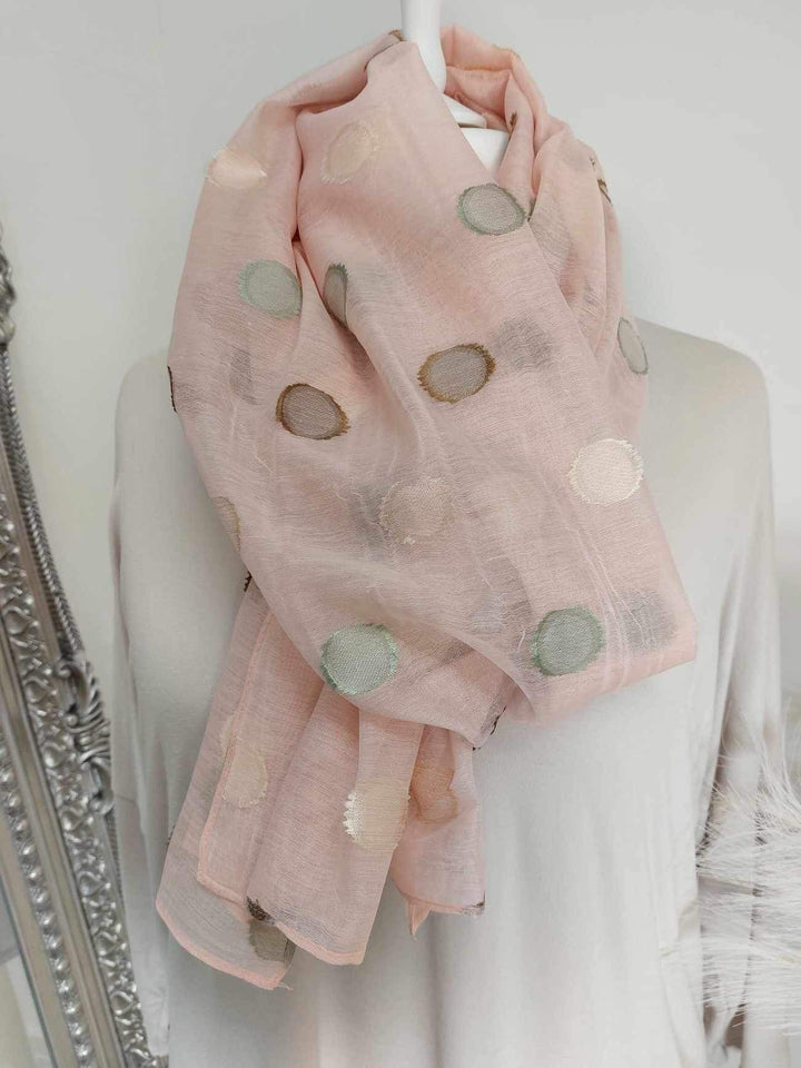 Silk Semi Sheer Polka Dot Scarf - choose your colour