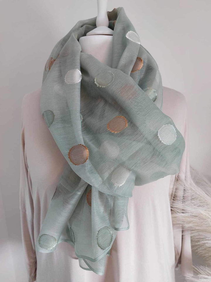 Silk Semi Sheer Polka Dot Scarf - choose your colour