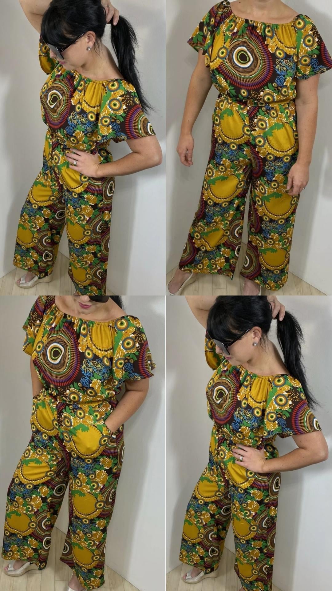 Printed Bardot Jumpsuit  - 5 Colours Available