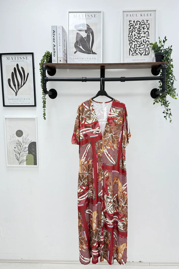 Henrietta Horse Midi Dress - (choose your Colour) - (fits from Size 12 to Size 18)