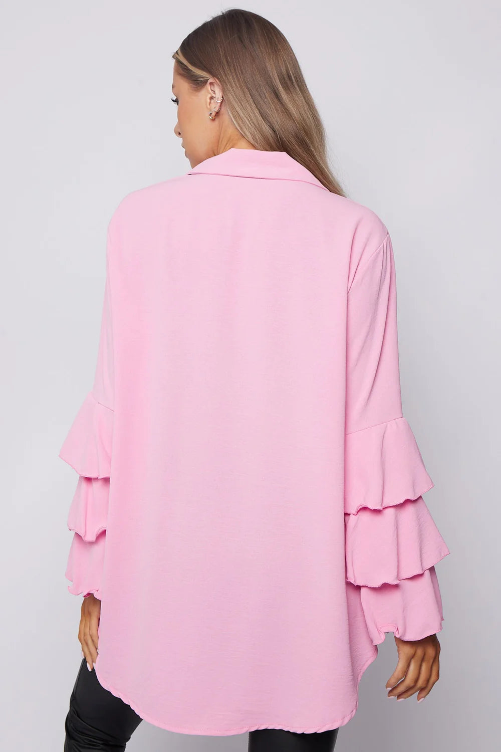 Jasmine Frilled Sleeve Blouse  - Pink