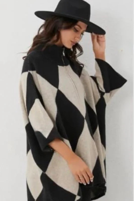 Harlequin Oversized Jumper - (choose your Colour) - (One Size/Curvy, fits from Size 14 up to Size 18/20)