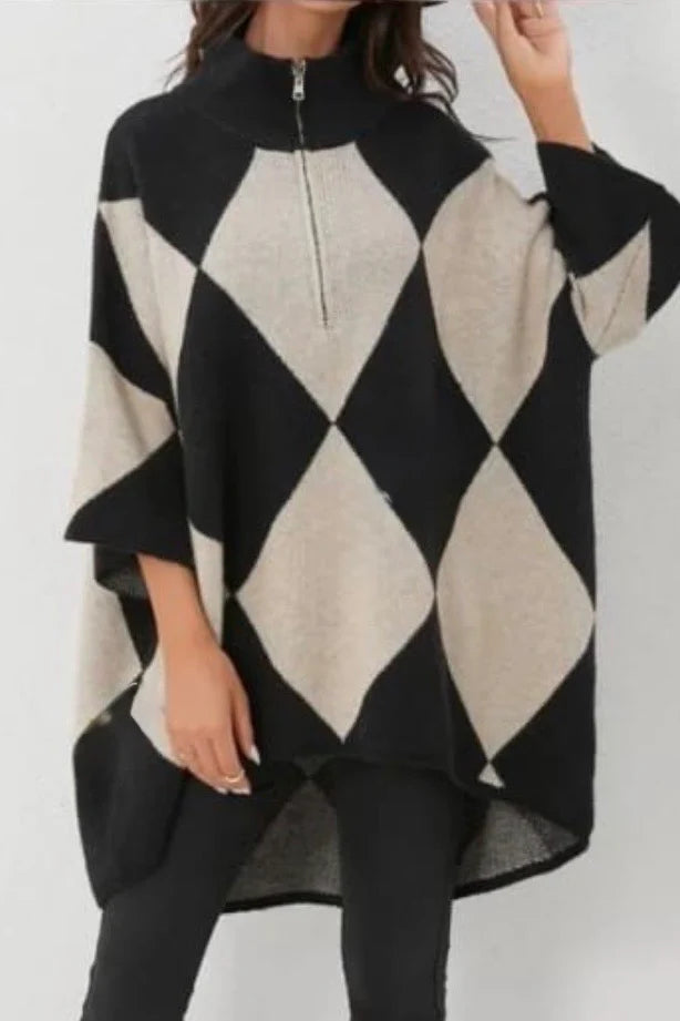 Harlequin Oversized Jumper - (choose your Colour) - (One Size/Curvy, fits from Size 14 up to Size 18/20)