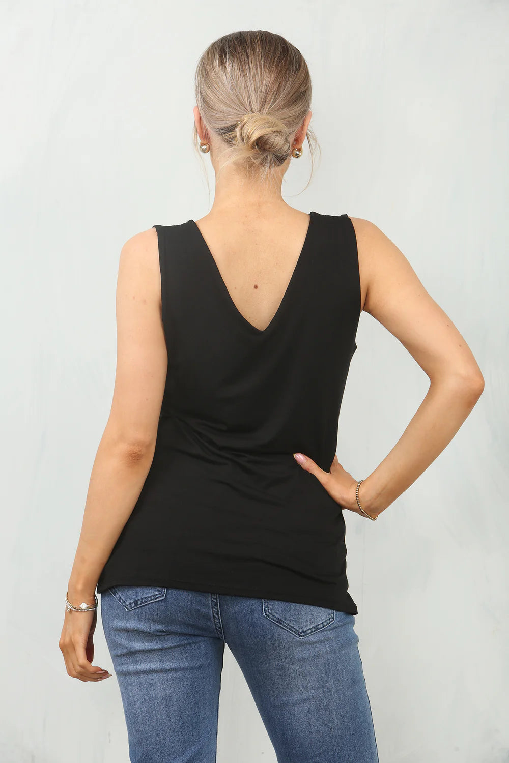 Double Layered V Neck Tops - (choose your Colour) - One Size