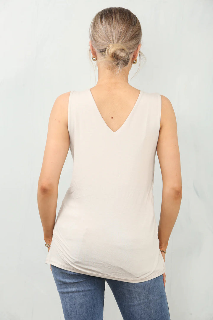 Double Layered V Neck Tops - (choose your Colour) - One Size