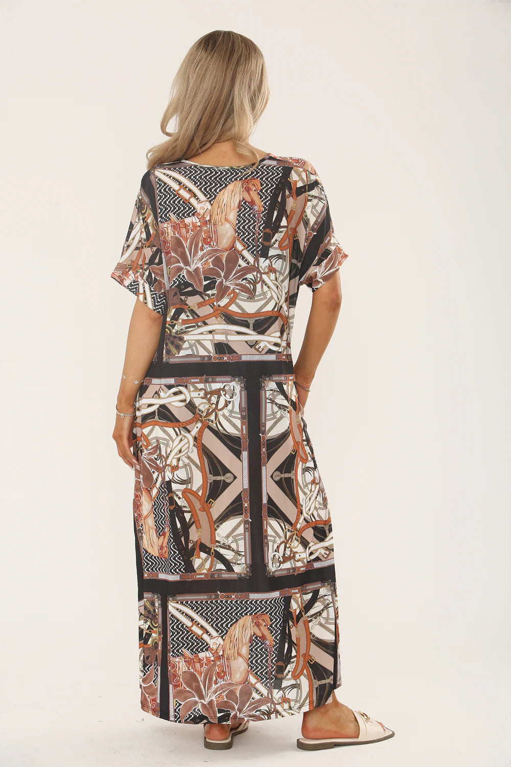 Henrietta Horse Midi Dress - (choose your Colour) - (fits from Size 12 to Size 18)
