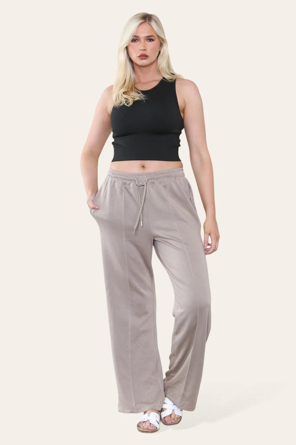 Jenny Seamed Wide Leg Pants/Joggers - (choose your Size & Colour)