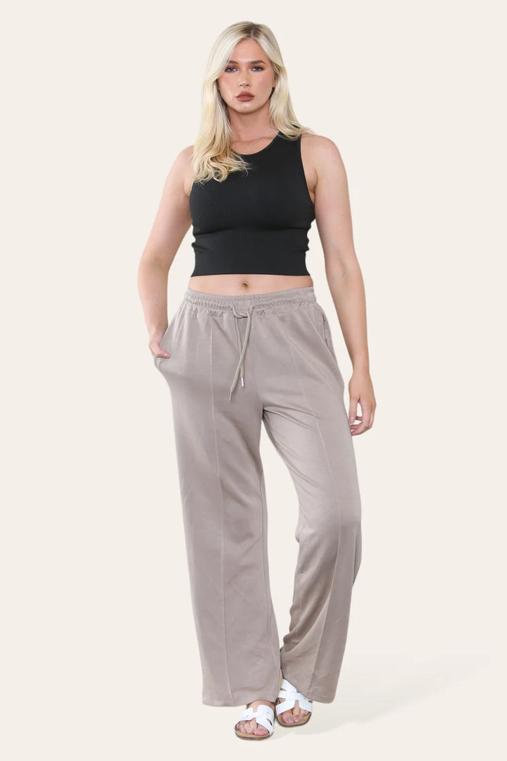 Jenny Seamed Wide Leg Pants/Joggers - (choose your Size & Colour)