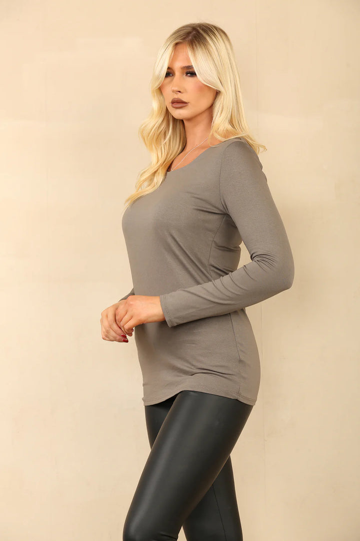 Double Layered Long Sleeve Tops - (choose your Colour) - One Size