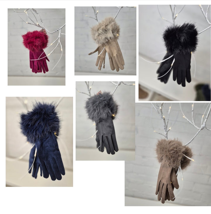 Oslo Gloves with Faux Fur - (choose your Colour)
