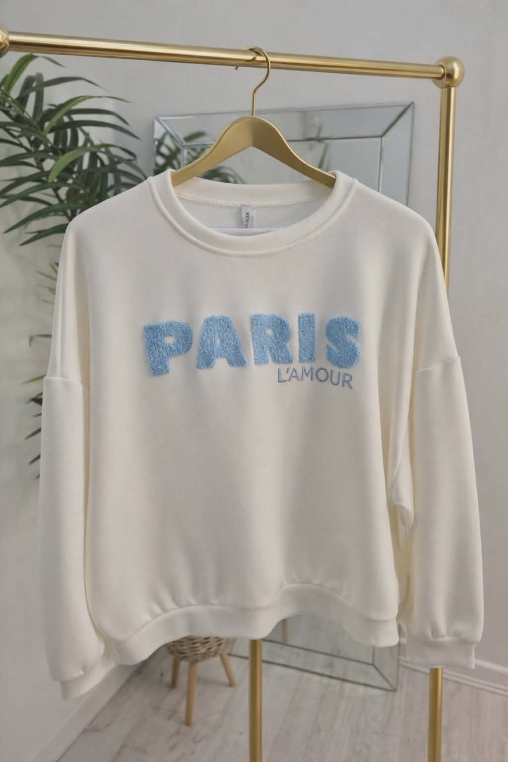 Paris Sweatshirt - White/Blue (One Size - fitting from Size 10 to Size 16)