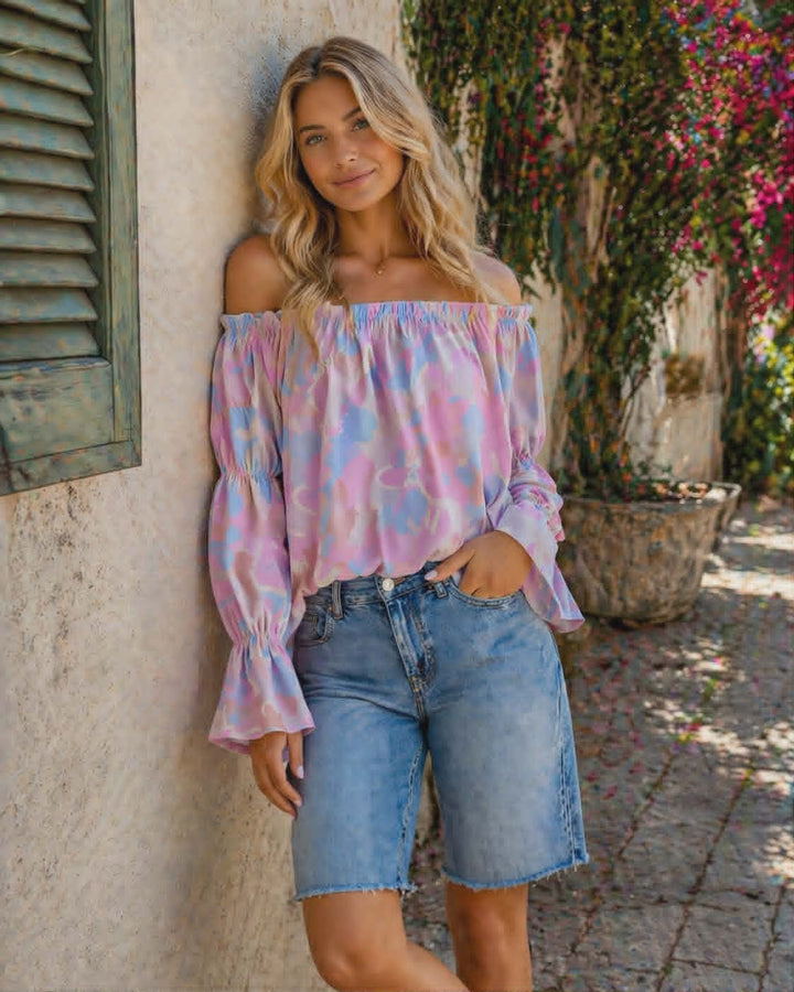 Flora Bardot Top - (One Size, fits Size 10 to Size 16) - (choose your colour & size)