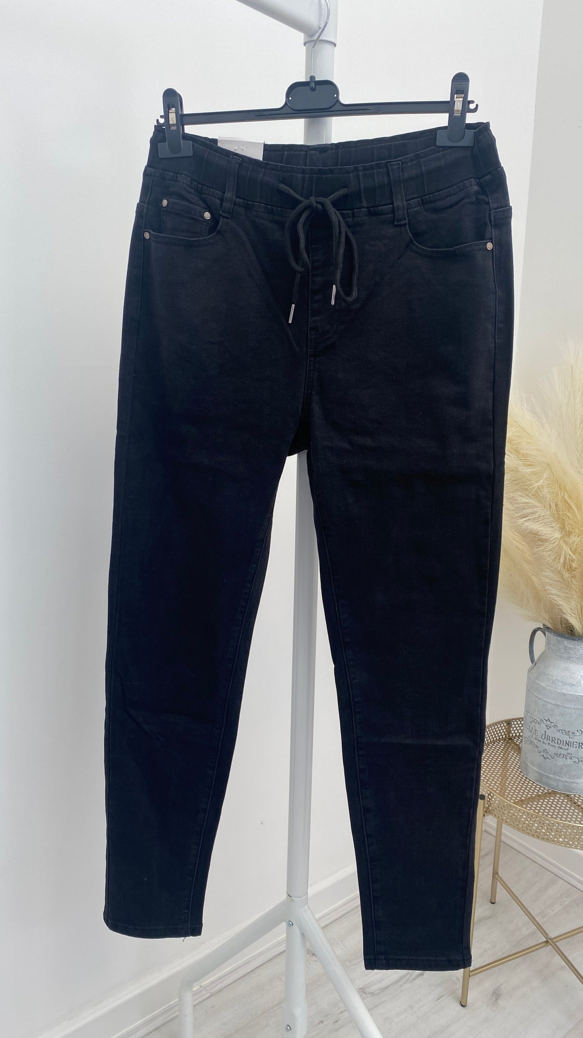 G Smack High Waisted Drawstring Jean (All Sizes) - Black