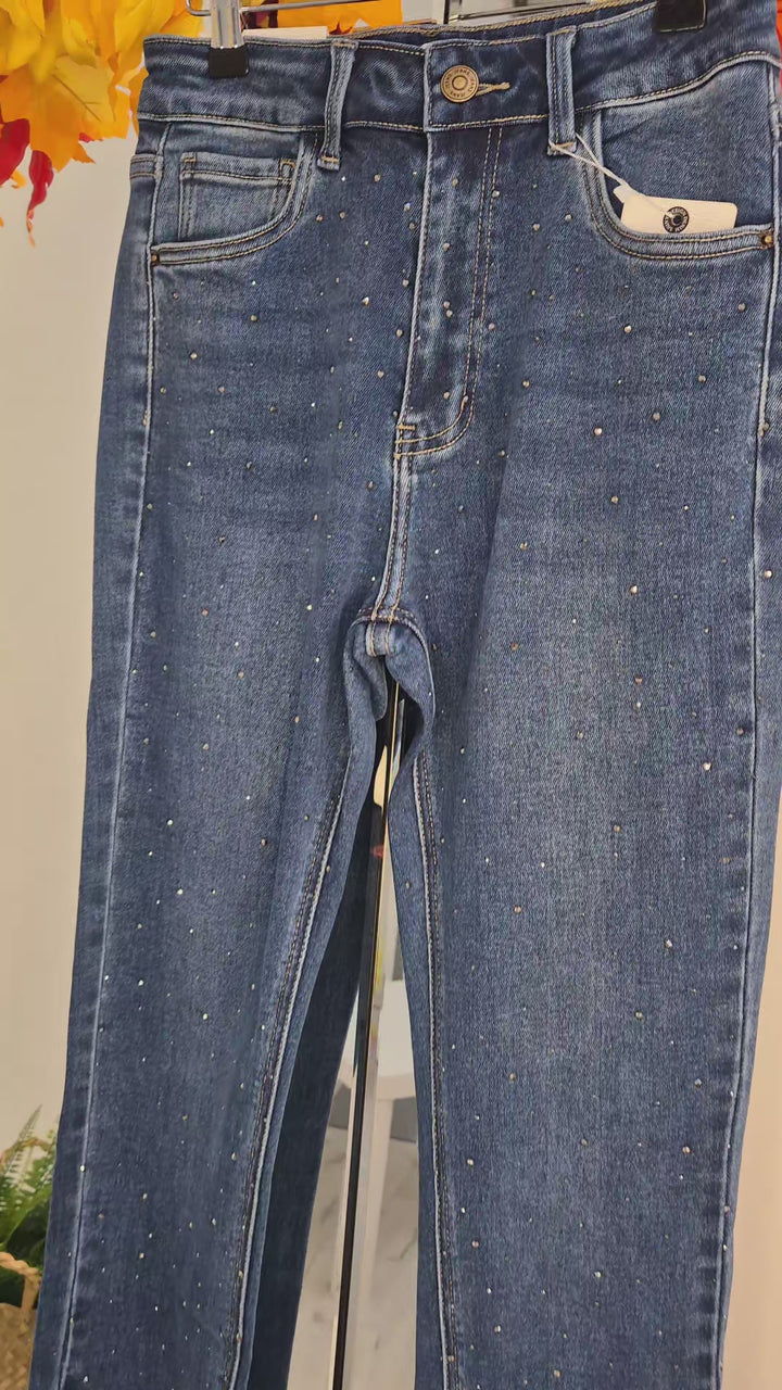 Glimmer Sparkly Slim Leg Jeans - (choose your Size)