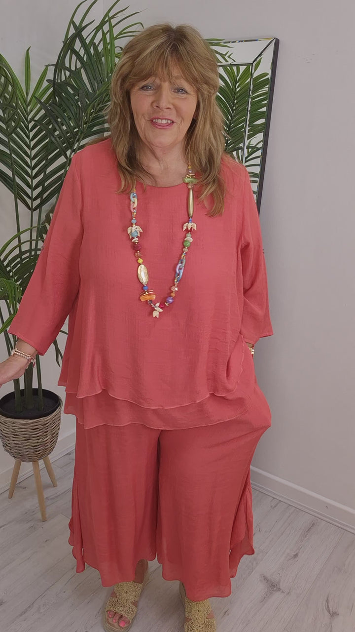 Sicily Two Piece Co-ord Set (3/4 Length Pants) - Sunset