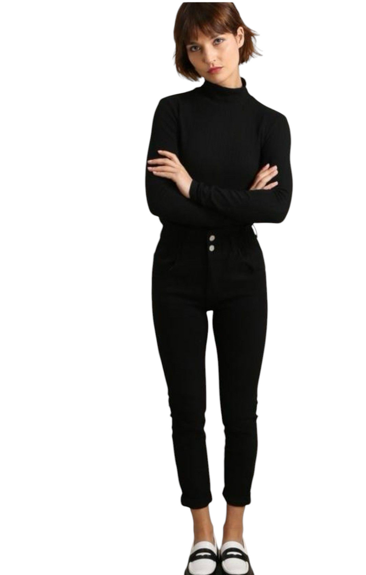G Smack Paper Bag Mom Jeans - Black (choose your Size)