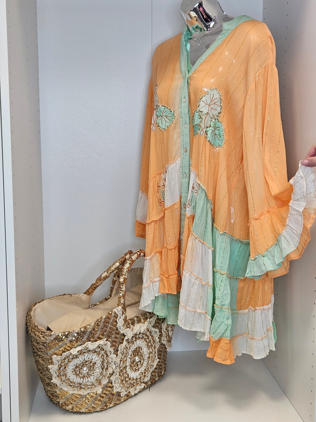 Sienna Boho Dress with Gold Metallic - (choose your Colour)