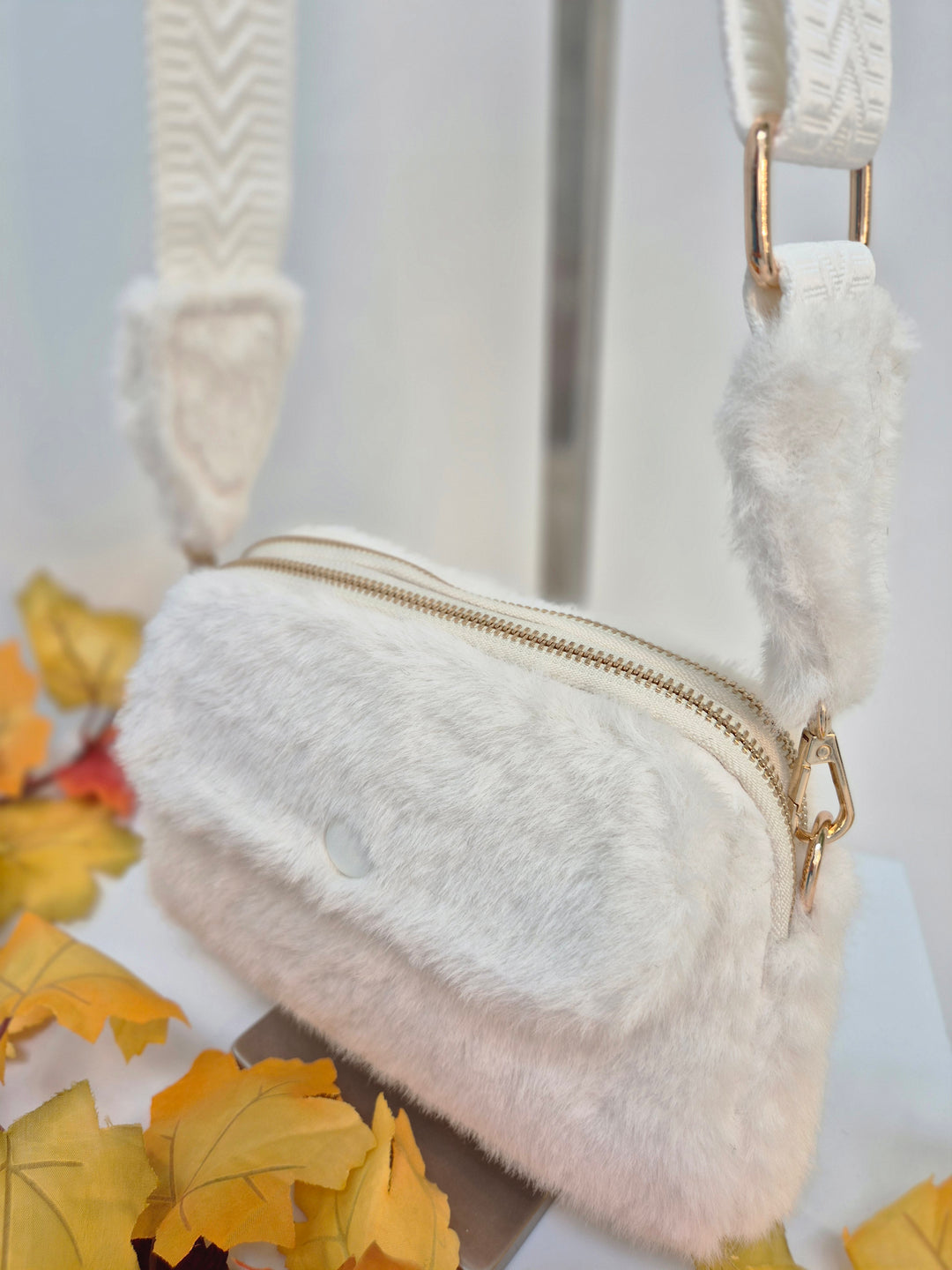 Oslo Faux Fur Bag - Winter White
