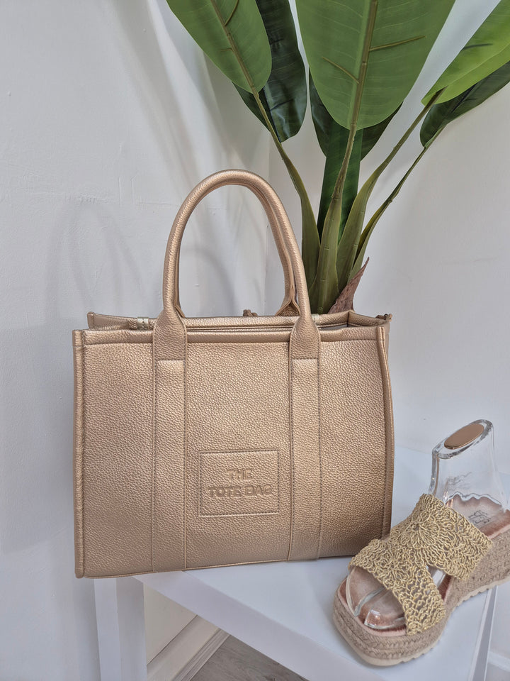 The Tote Bag - Large Size - Metallic Gold