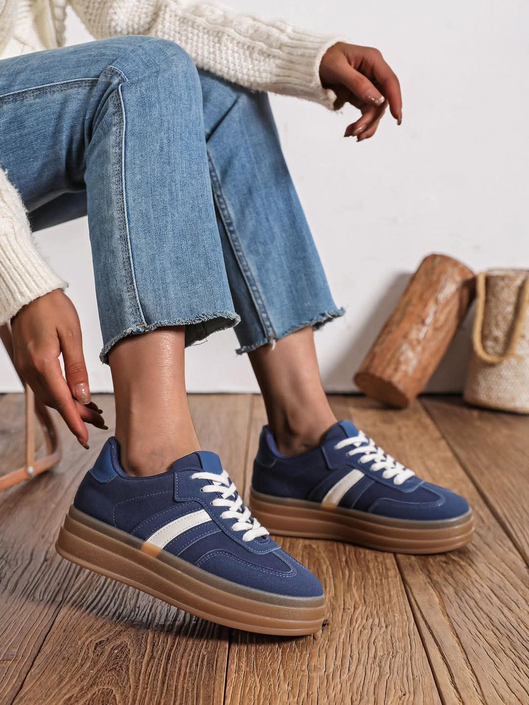 Dakota Chunky Trainers - Blue (choose your Size)
