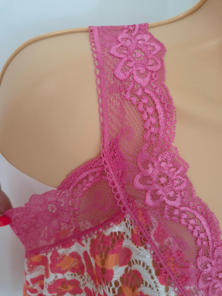 Linzi Lace (Floral) Cami Top (Curvy) - (choose your Colour)
