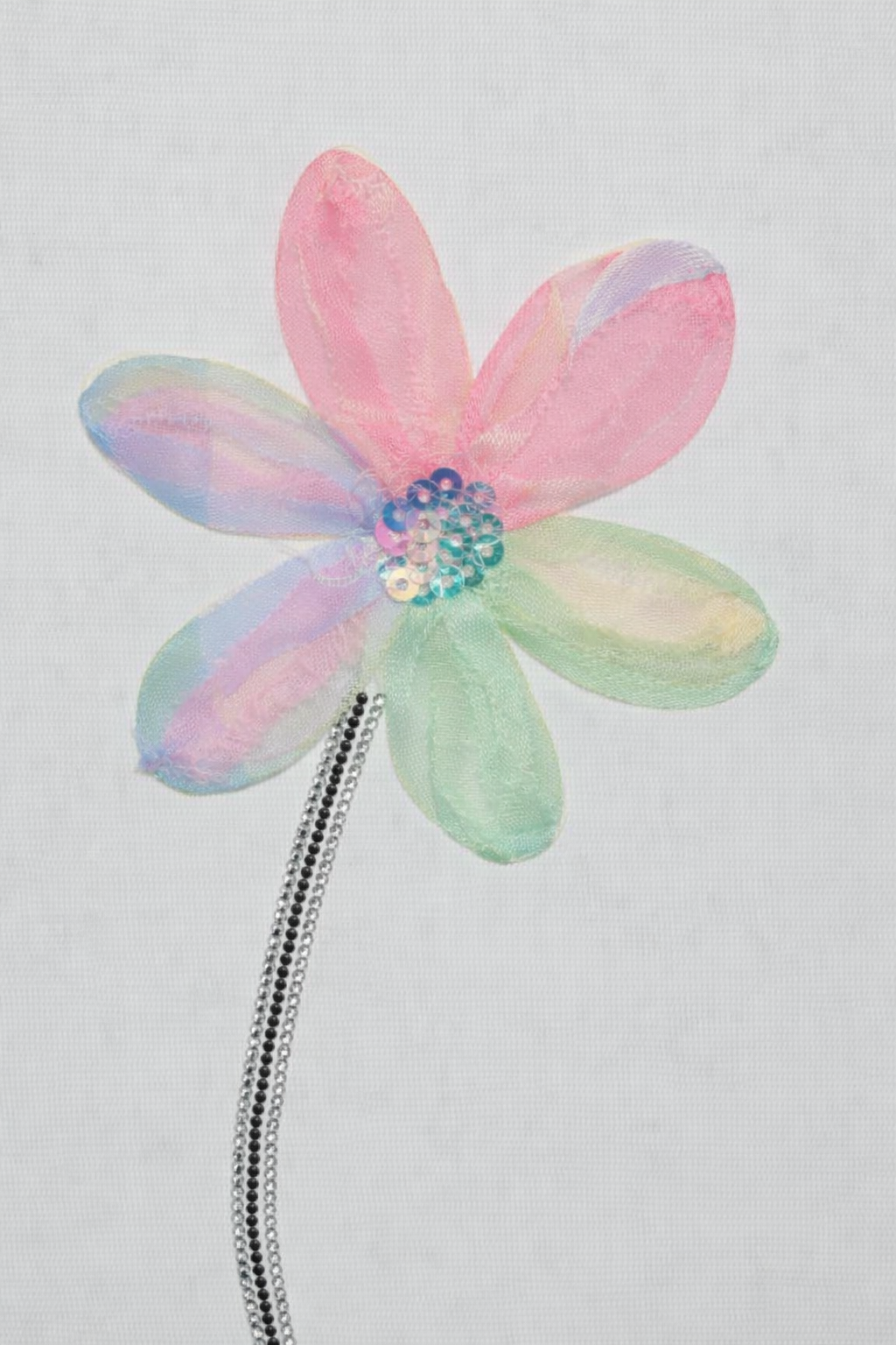 Daisy Crystal Tee Shirt  - White (One Size/Curvy, fits Size 12/14 to 16/18)