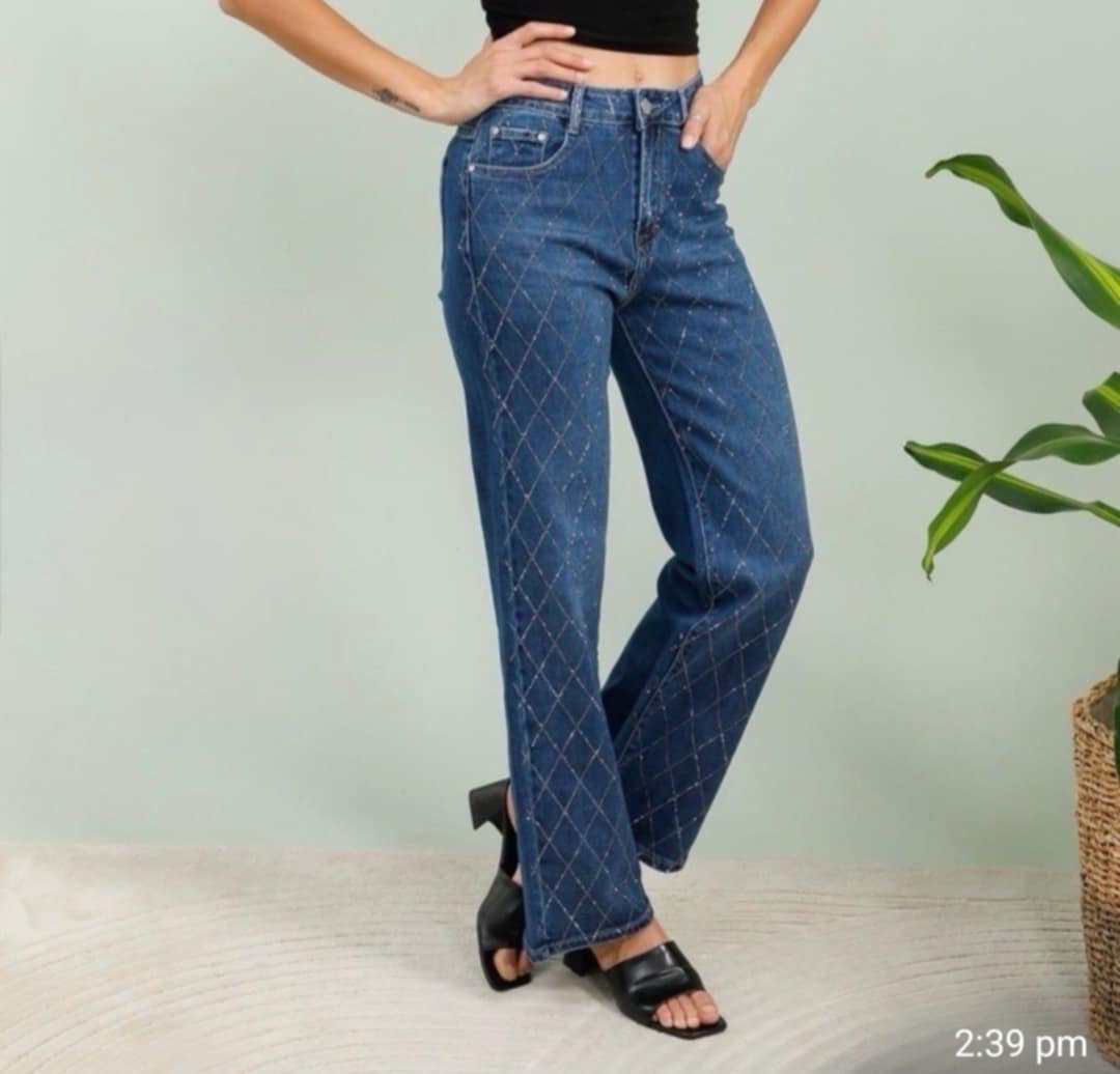 Dallas Diamante/Crystal Jeans - Stonewashed (choose your Size)