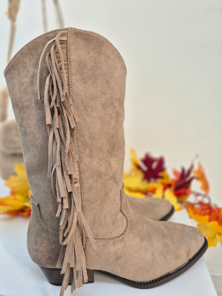 Arizona Fringed Boots - Mocha (choose your Size)
