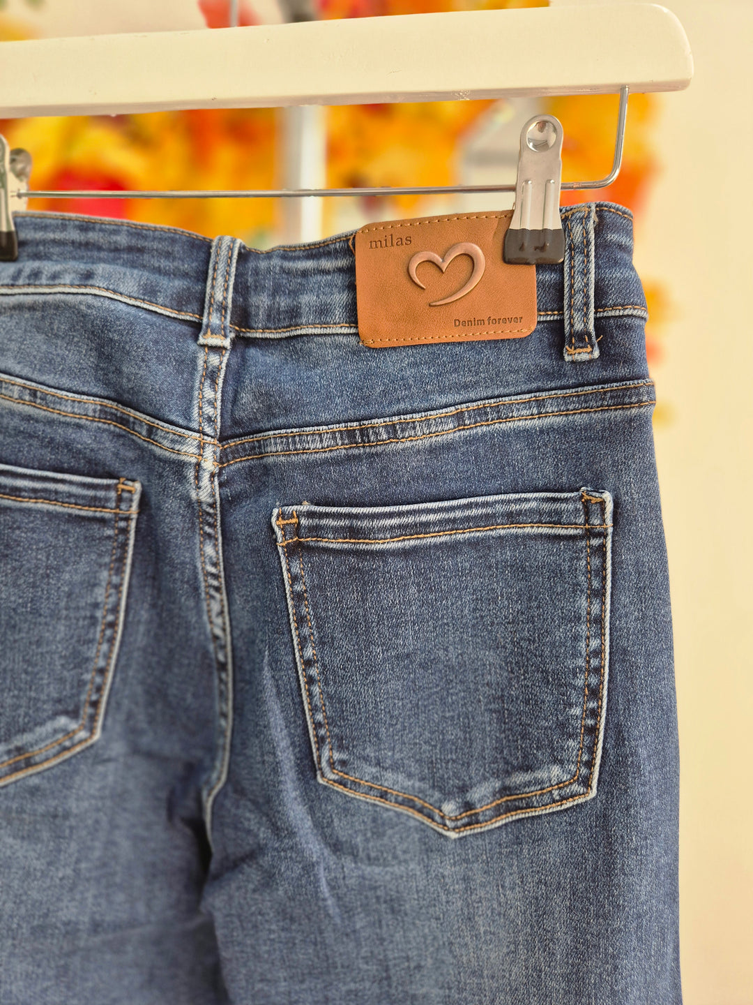 Milas Wide Leg Jeans - Dark Stonewashed - (choose your Size)