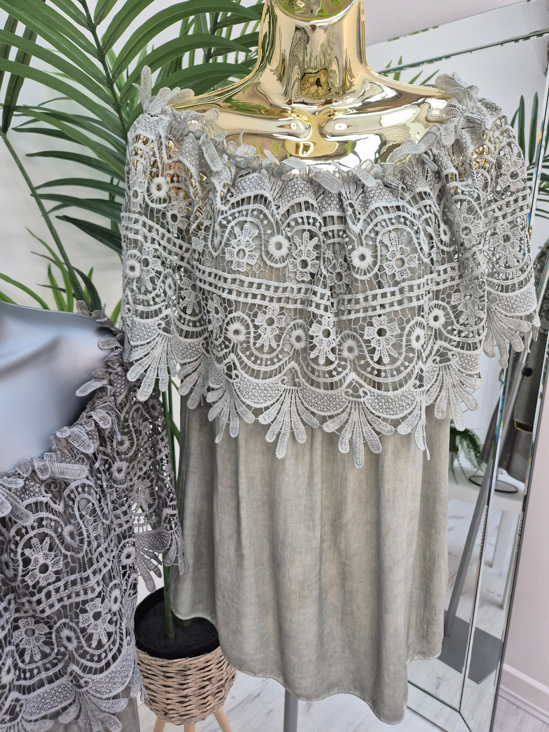 Florence Lace Bardot Top - (choose your Colour)