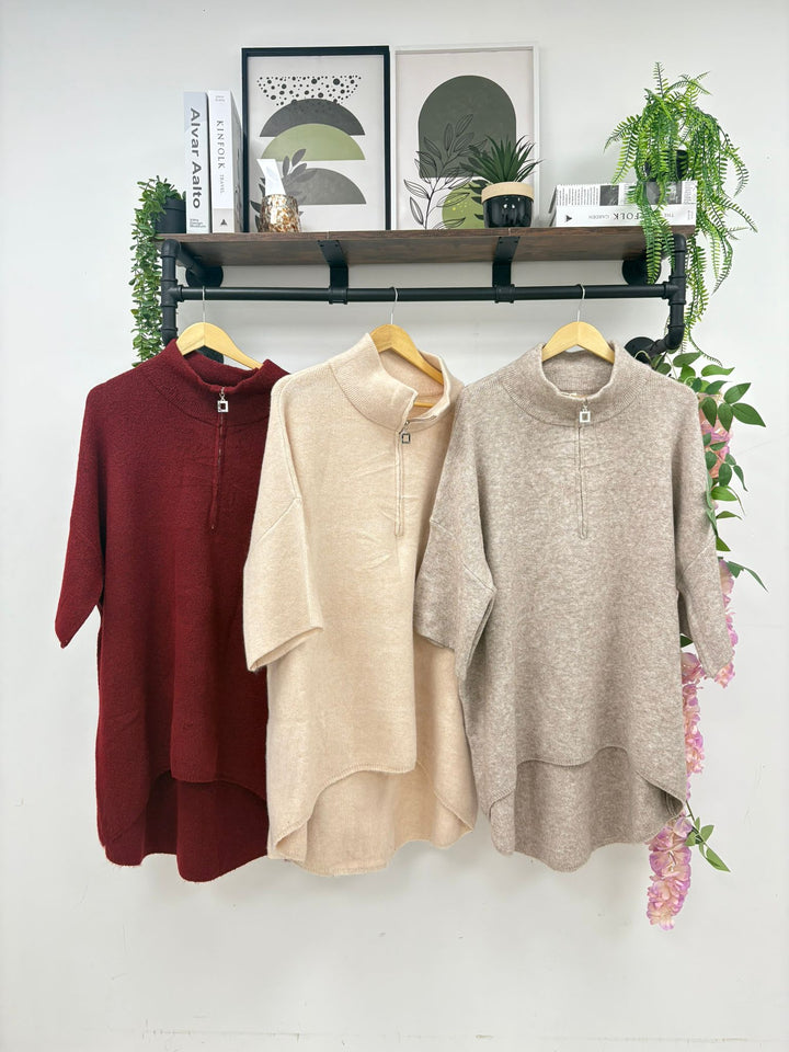 Belgravia Oversized Jumper - (Chocolate) - (One Size/Curvy, fits from Size 14 up to Size 20)