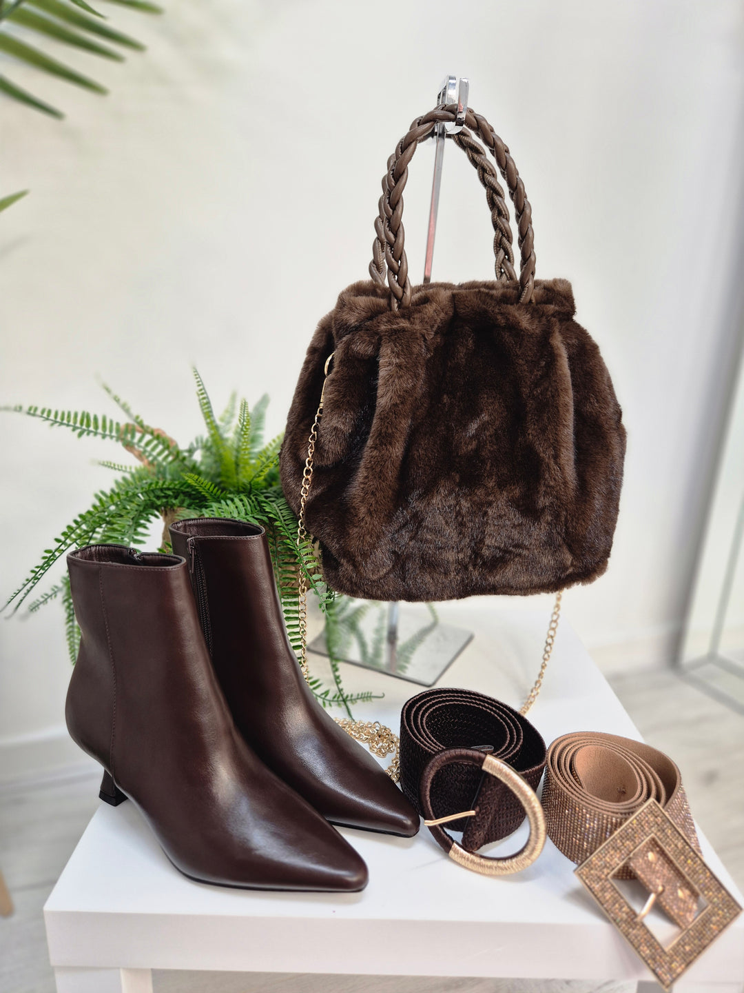 Gina Oversized Fringed Scarf - Chocolate