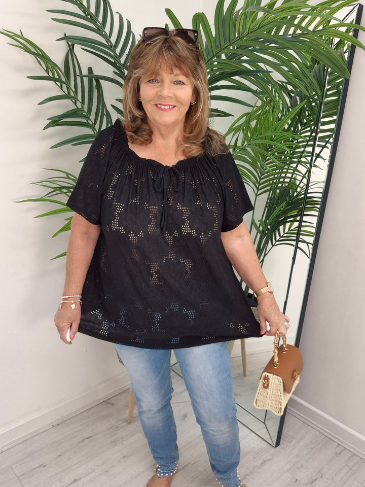 Florence Broderie Anglaise Bardot Top - (choose your Colour)