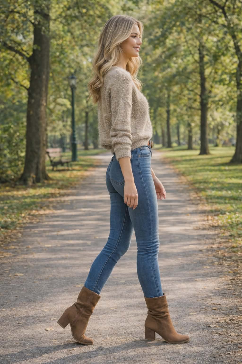 Aurelia Gold Foil Knit Jumper - Biscuit (ONE SIZE)