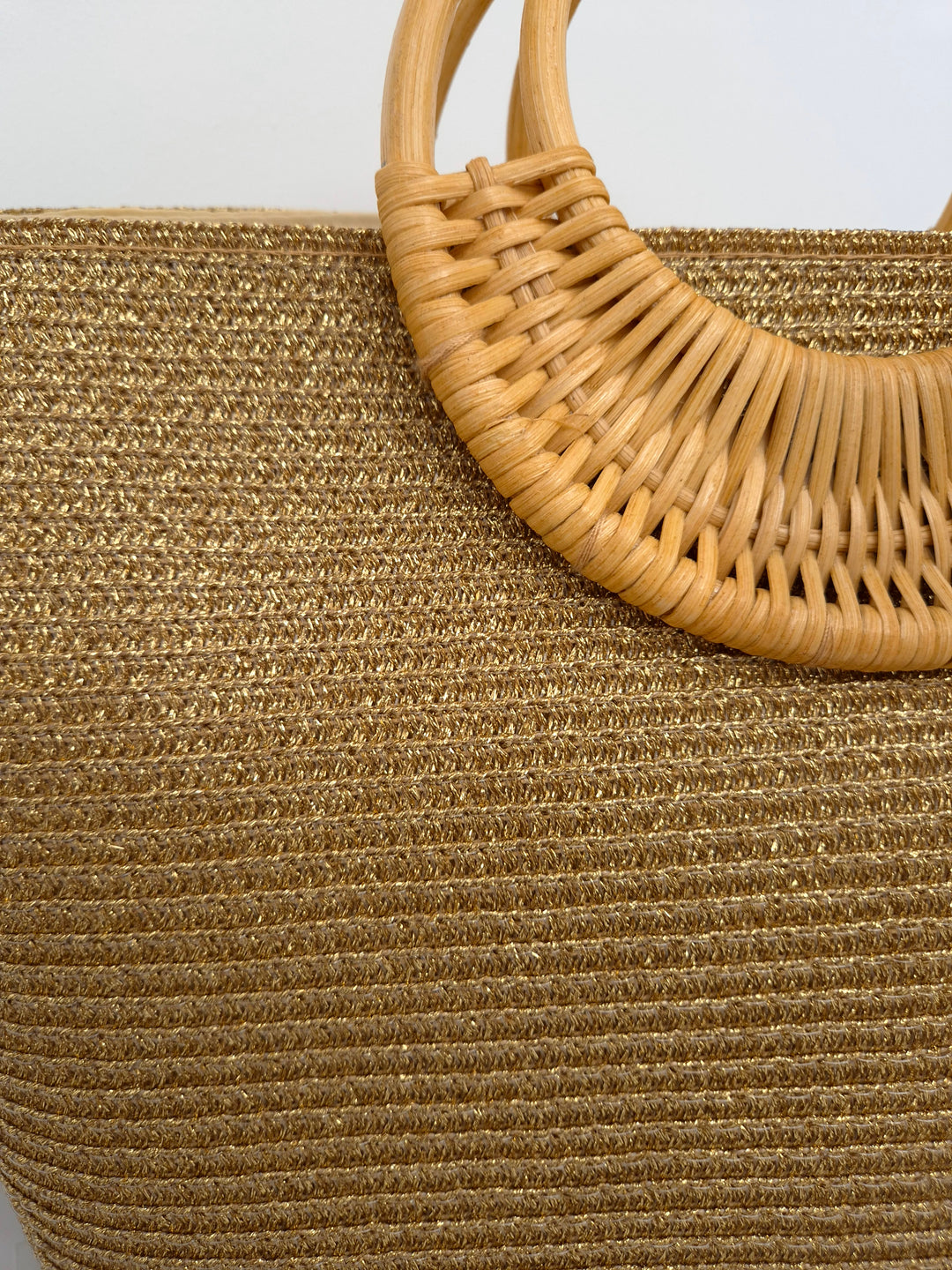 Sorrento Metallic Handbag/Beach Bag - Gold