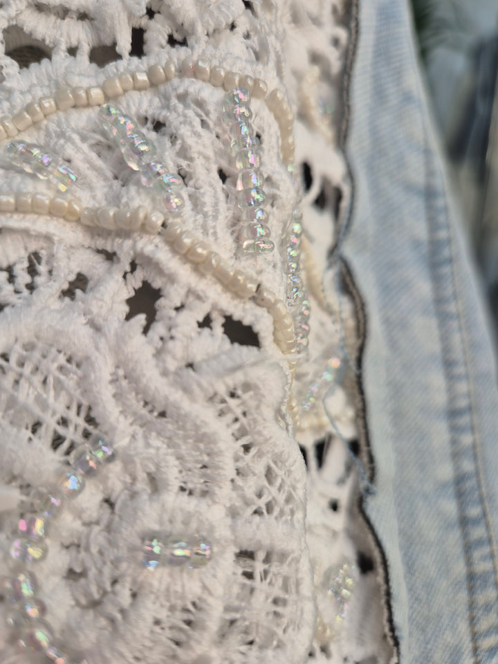 Lana Lacy Denim Jacket - Light Stonewashed (One Size, fitting from Size 10 up to 14)