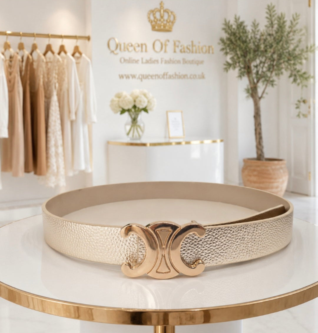 Jeans Belt (Gold Tone) - Gold Metallic