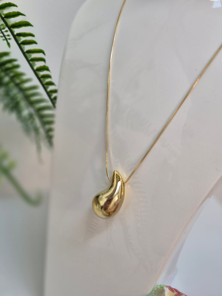 Teardrop Necklace & Earrings Set (Gold Tone)