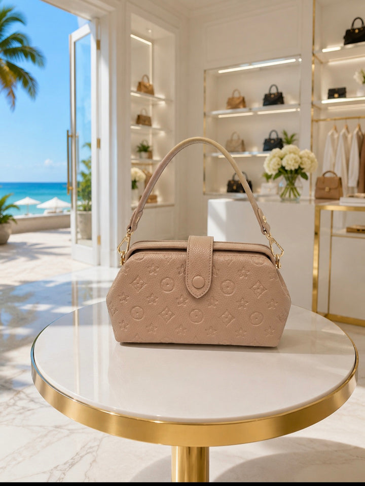 Louisa Bag - Almond (with Cross Body Strap)